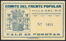 VILLA DEL RIO (CORDOBA). 25 Pesetas. (1937ca). (González: 5493). EBC.