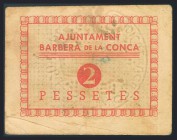 BARBERA DE LA CONCA (TARRAGONA). 2 Pesetas. (1937ca). (González: 6514). BC.