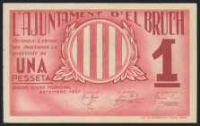 EL BRUCH (BARCELONA). 1 Peseta. Septiembre de 1937. (González: 7208). EBC.