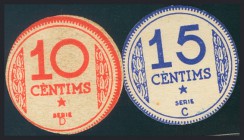 MANRESA (BARCELONA). 10 Céntimos y 15 Céntimos. (1937ca). (González: 8496/97). SC.