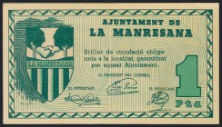 LA MANRESANA (BARCELONA). 1 Peseta. (1937ca). (González: 8553). EBC.