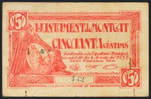 MONTGAT (BARCELONA). 50 Céntimos. 4 de Mayo de 1937. (González: 8791). RC.