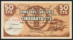 PINS DEL VALLES (BARCELONA). 50 Céntimos. 12 de Mayo de 1937. (González: 9244). EBC.