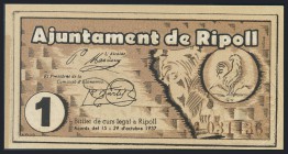 RIPOLL (GERONA). 1 Peseta. 29 de Octubre de 1937. EBC.