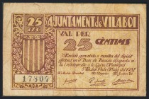 VILABOI (BARCELONA). 25 Céntimos. 19 de Mayo de 1937. BC.