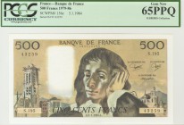 FRANCIA. 500 Francos. 5 de Enero de 1984. (Pick: 156a). Encapsulado PCGS65PPQ. SC.