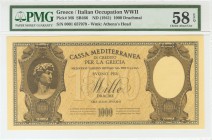 GRECIA. 1000 Dracmas. 1941. Cassa Mediterranea di Credito per la Grecia. (Pick: M6). Inusual e interesante billete emitido durante la ocupación Italia...