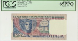 ITALIA. 50000 Liras. 11 de Abril de 1980. (Pick: 107c). Encapsulado PCGS65PPQ. SC.