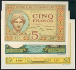 MADAGASCAR. 5, 10 y 20 Francs. (1937-1947). Pick 35b-36c-37. EBC+/SC.