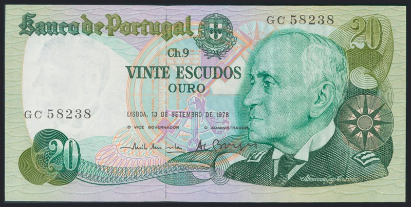 PORTUGAL. 20 Escudos. 13 de Septiembre de 1978. (Pick: 176B). SC.