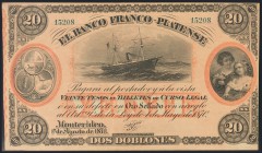 URUGUAY. 20 Pesos. 1 de Agosto de 1871. Banco Franco Platense. (Pick: s173b). EBC.