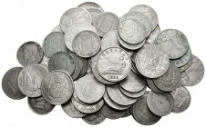 CENTENARIO DE LA PESETA. Lote compuesto por 67 monedas de plata de 1 Peseta y 2 Pesetas de Gobierno Provisional, Alfonso XII y Alfonso XIII, contiene:...