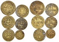 GUERRA CIVIL. Lote compuesto por 6 monedas de Menorca: 2,50 Pesetas 1937; 1 Peseta 1937 (2); 25 Céntimos 1937 (2) y 5 Céntimos 1937. La. BC/MBC+. A EX...
