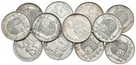 II REPUBLICA. Lote compuesto por 12 monedas de 1 Peseta 1933 *3-4. Cal-1. Ar. MBC/EBC+. A EXAMINAR.