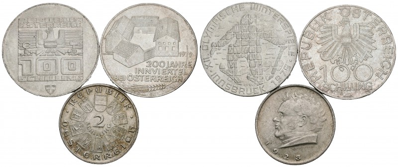 AUSTRIA. Lote compuesto por 3 monedas de Plata. Conteniendo: 2 Schilling 1928; 1...