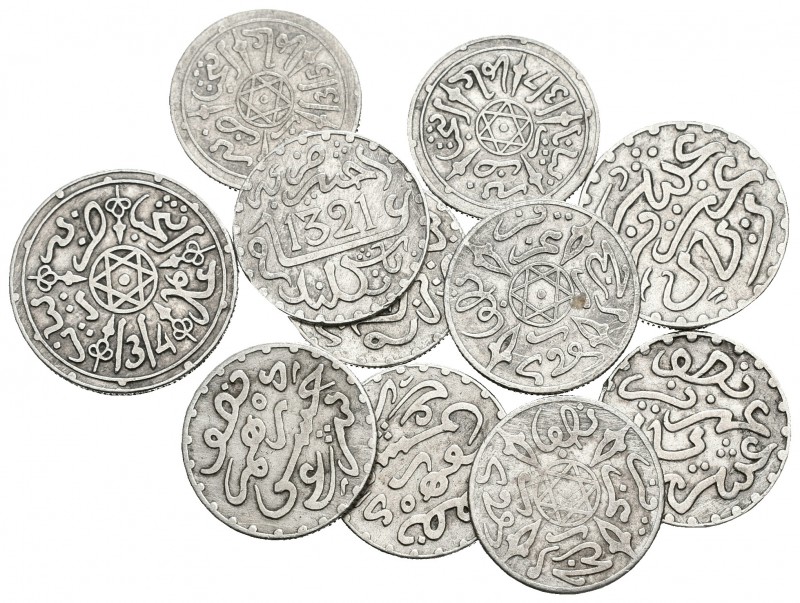 MARRUECOS. Lote compuesto por 11 monedas de 1/2 Dirham y 1 Dirham de diferentes ...