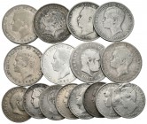 PORTUGAL. Lote compuesto por 16 monedas de plata, conteniendo, de Pedro V 100 Reis 1861, de Luis I 100 Reis 1876,1879,1880 y 1889 (2); 200 Reis 1886 y...
