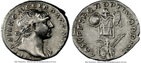 Trajan (AD 98-117). AR denarius (19mm, 7h). NGC Choice VF, light scratch. Rome, AD 103-111. IMP TRAIANO AVG GER DAC P M TR P, laureate bust of Trajan ...