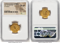 Leo I the Great, Eastern Roman Empire (AD 457-474). AV solidus (20mm, 6h). NGC Choice XF, marks. Constantinople, 10th officina, ca. AD 462-466. D N LE...
