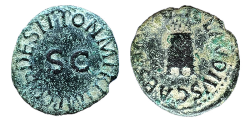 Claudio I. Cuadrante. 41 d.C. Roma. (Spink-1863). (Ric-84). Ae. 2,48 g. MBC. Est...