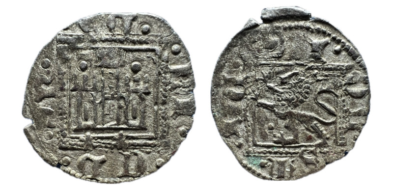 Enrique II (1368-1379). Novén. Santiago. (Bautista-675.7). Ve. 0,74 g. Dos vener...