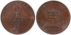 Buckinghamshire, Chesham copper 1/2 Penny Token 1795 MS64 Brown PCGS, D&H-20. Edge: PAYABLE AT ADAM SIMPSONS X.X.X. CHESHAM HALFPENNY TOKEN. Cypher AS...