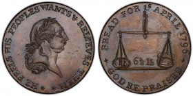 Gloucestershire, Badminton copper 1/2 Penny Token 1796 MS63 Brown PCGS, D&H-30. Bust of George III right / Pair of scales, 6 1/2lb. Scarce variety (sc...