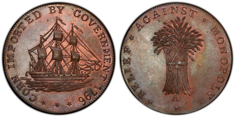 Gloucestershire, Badminton copper 1/2 Penny Token 1796 MS65+ Brown PCGS, D&H-34....