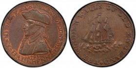 Hampshire, Emsworth copper 1/2 Penny Token 1795 MS62 Brown PCGS, D&H-30. EARL HOWE & THE FIRST OF JUNE 1794. Uniformed bust of Earl Richard Howe left ...