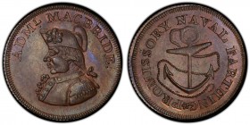 Hampshire, West Cowes copper Farthing Token ND (18th Century) MS64 Brown PCGS, D&H-113. Bust facing left, ADMIL. LORD BRIDPORT around / PROMISSORY NAV...
