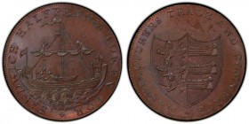 Kent, Sandwich copper 1/2 Penny Token ND (18th Century) MS65 Brown PCGS, D&H-39, Conder p.52, 27, Pye p.44, 3, Virt p.47, Atkins p.53, 37. Edge: PAYAB...