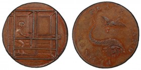 Lancashire, Rochdale copper 1/2 Penny Token 1792 MS63 Brown PCGS, D&H-150. Man in a loom / Cornucopia and dove. 

HID09801242017