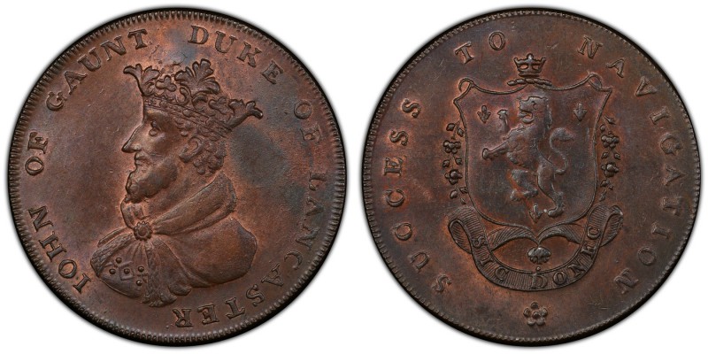 Lincolnshire, Sleaford copper 1/2 Penny Token ND (18th Century) MS63 Brown PCGS,...