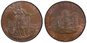 Lincolnshire, Wainfleet copper 1/2 Penny Token 1793 MS64 Brown PCGS, D&H-8. Edge: PAYABLE AT THE WAREHOUSES OF D. WRIGHT & S. PALMER. WAINFLEET HALFPE...
