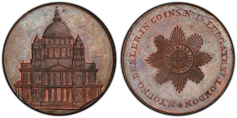 Middlesex, Young's copper Penny Token 1794 MS64 Brown PCGS, D&H-39. View of St. ...