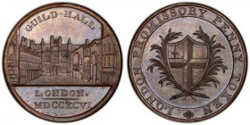 Middlesex, Kempson's copper Penny Token 1796 MS64 Brown PCGS, D&H-42. Edge: I PROMISE TO PAY ON DEMAND THE BEARER ONE PENNY X. GUILD - HALL around, LO...