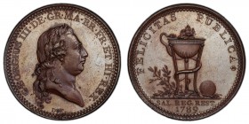 Middlesex bronzed copper Penny Token 1789 PR64 PCGS, D&H-180. Bust right / Snake entwined around tripod. Includes original collector's ticket noting p...