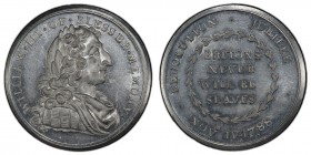 Middlesex white metal Penny Token 1788 MS63 PCGS, D&H-201, Woolf-75:7. National Issue. WILLIAM III OF BLESSED MEMORY. Bust of William III right / BRIT...