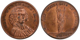 Middlesex copper Penny Token 1795 MS64+ Red and Brown PCGS, D&H-216. Political and Social Series. Edge: Plain. REVD W ROMAINE M A. A facing three-quar...