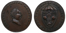Middlesex, Bebbington's copper 1/2 Penny Token ND (18th Century) AU53 Brown PCGS, D&H-254. Laureate bust facing right, LONDON & MIDDLESEX . HALFPENNY....