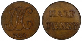 Middlesex, Christ's Hospital copper 1/2 Penny Token 1800 MS62 PCGS, D&H-278. Cypher / HALF PENNY. Includes original collector's envelope.

HID09801242...