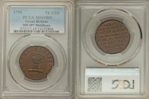 Middlesex copper 1/2 Penny Token 1795 MS65 Brown PCGS, D&H-297. A wheatsheaf / TO LESSEN THE SLAVERY OF SUNDAY BAKING AND PROVIDE FOR PUBLIC WANTS: AN...
