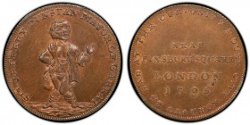 Middlesex, Hall's copper 1/2 Penny Token 1795 MS64 Red and Brown PCGS, D&H-315. SIR JEFFREY DUNSTAN MAYOR OF GARRAT. Deformed dwarf / NEAR FINSBURY SQ...