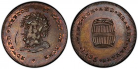Middlesex, Neeton copper 1/2 Penny Token 1795 MS64 Brown PCGS, D&H-390. Edge: Plain. 28.5mm. EDWARD * NEETON * ST. MARY LE BONE *. Saracen's head faci...