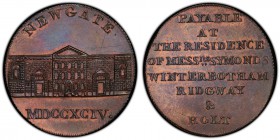 Middlesex, Newgate copper 1/2 Penny Token 1794 MS63 Brown PCGS, D&H-391. NEW GATE / MDCCXCIV. New Gate / PAYABLE AT TEH RESIDENCE OF MESSRS SYMONDS WI...