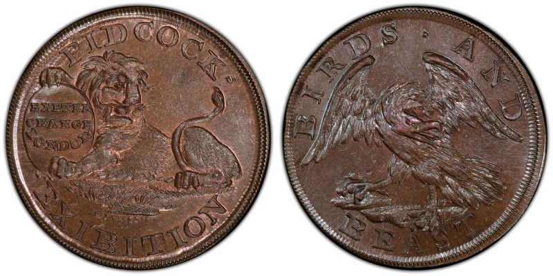 Middlesex, Pidcock's copper 1/2 Penny Token ND (18th Century) MS64 Brown PCGS, D...