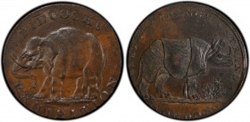 Middlesex, Pidcock's copper 1/2 Penny Token ND (18th Century) MS63 Brown PCGS, D&H-416. PIDCOCK'S EXHIBITION. Elephant / Rhinoceros to right.

HID0980...