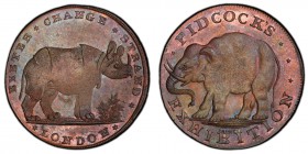 Middlesex, Pidcock's copper 1/2 Penny Token ND (18th Century) MS64 Brown PCGS, D&H-416b. Elephant / Rhinoceros facing. 

HID09801242017