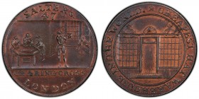 Middlesex, Salter's copper 1/2 Penny Token ND (18th Century) MS63 Brown PCGS, D&H-473. Edge: Plain. Men working in a shop, SALTER'S . 47 above, CHARIN...