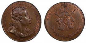 Middlesex, Sims' copper 1/2 Penny Token ND (18th Century) MS64 Brown PCGS, D&H-478a. WE NEER SHALL LOOK UPON HIS LIKE AGAIN. Bust right / SIMS RUSSELL...